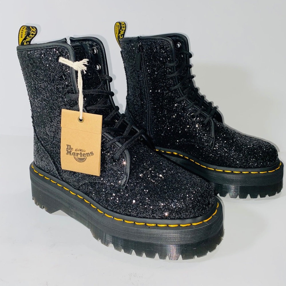 NEW DR MARTENS RARE JADON GLITTER PLATFORM BOOTS - Picture 8 of 16